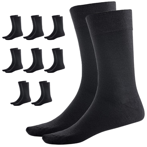 9 Pairs BAMBOO SOCKS Crew Natural Eco Healthy Enviro Unisex Work Business BULK - Black - 6-11 - Main Image