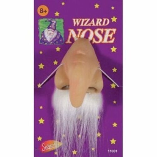 WIZARD NOSE with Moustache Latex Elf Old Man Merlin Costume Halloween Party Ogre - Main Image