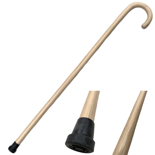 93cm WOODEN WALKING STICK Wood Cane Pole Carved Varnished Deluxe Sturdy - Beige - Main Image
