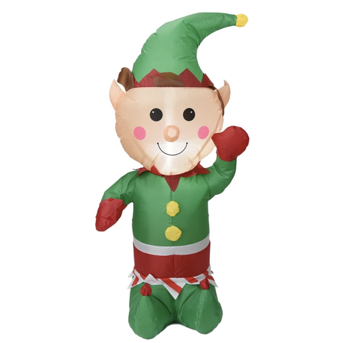 120cm Christmas Charm Inflatable Elf w/ LED Xmas Decoration - Main Image