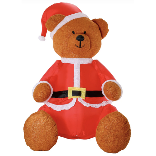 275cm Xmas Christmas Charm Deluxe Inflatable Plush Bear w/ LED Lights  Decoration - Main Image