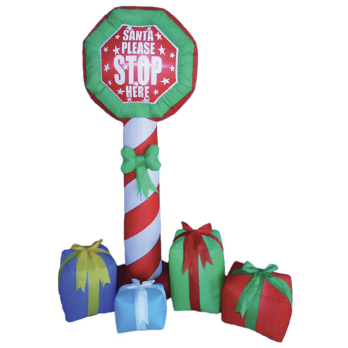 210cm Xmas Father Christmas Charm Santa Claus "Please Stop Here Sign" Décor - Main Image