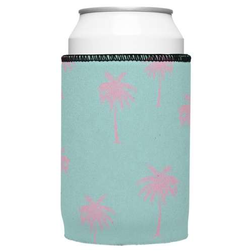 Palm Trees Pink Aqua Stubby Cooler - Standard - Main Image