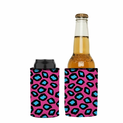 Pink Leopard Print Stubby Cooler 2-Pack - Standard - Main Image