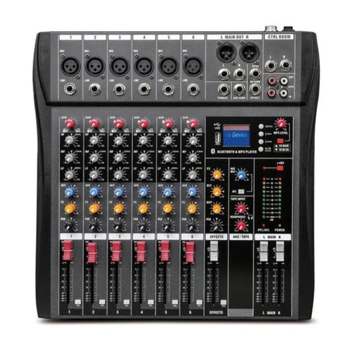 Hridz 6 Channels Bluetooth Mixer DJ Live Studio Audio Mixer USB Console Amplifier AUX - Main Image