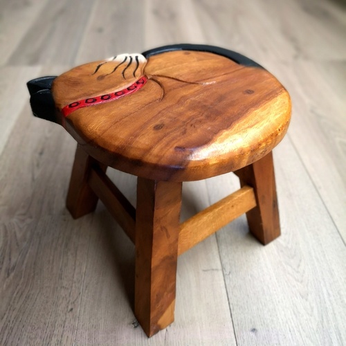 Kids Wooden Stool Cat - Main Image