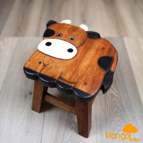 Kids Wooden Stool Cow - Main Image