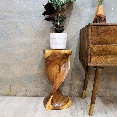 Heart-Shape Twisted Stool Raintree Wood Side Table/Corner Table/Bar stool - Main Image