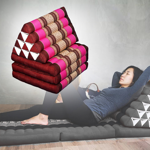Large Thai Triangle Pillow THREE FOLDS Pink - Main Image