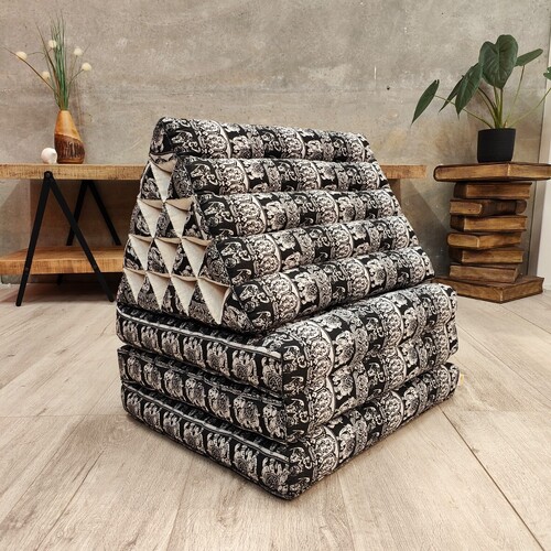[Jumbo] THREE FOLDS Thai Triangle Pillow Foldout Daybed TTP15BLKELE - Main Image