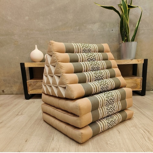 Jumbo Thai Triangle Pillow THREE FOLDS Cream - Main Image