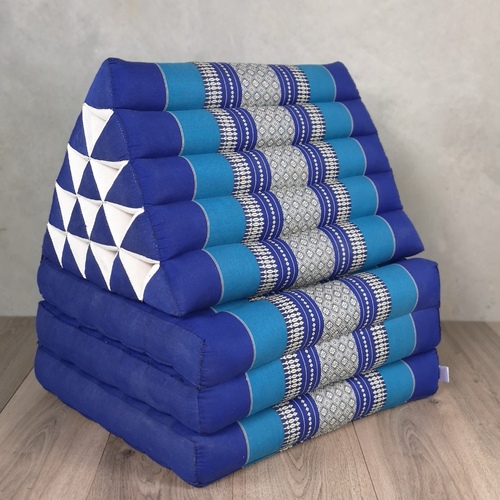 Jumbo Thai Triangle Pillow THREE FOLDS Navy - Main Image