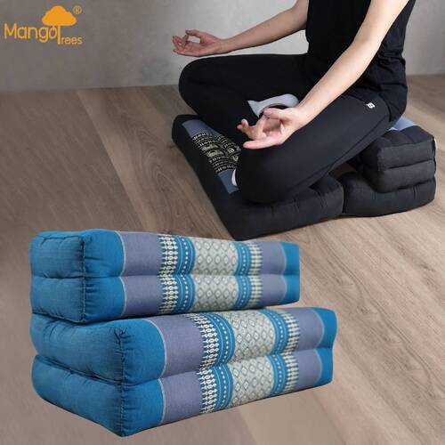 3-Fold Zafu Meditation Cushion Set Blue - Main Image