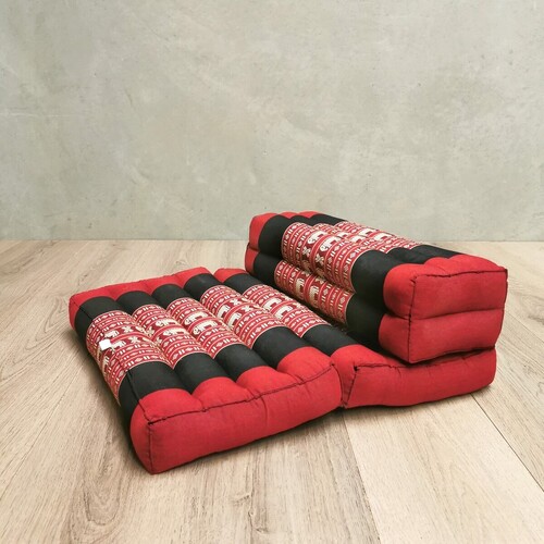 3-Fold Zafu Meditation Cushion Set Red-Ele - Main Image