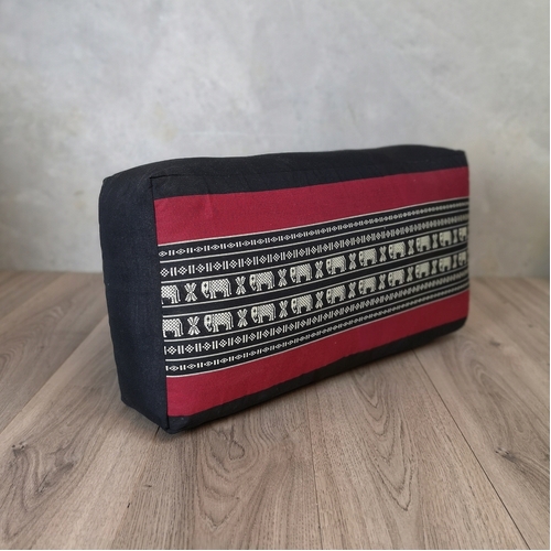 Oblong Meditation Cushion/ Yoga Bolster Prop Kapok Filled RedEle - Main Image