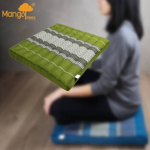 Thai Kapok Meditation Cushion Yoga Seat Green - Main Image