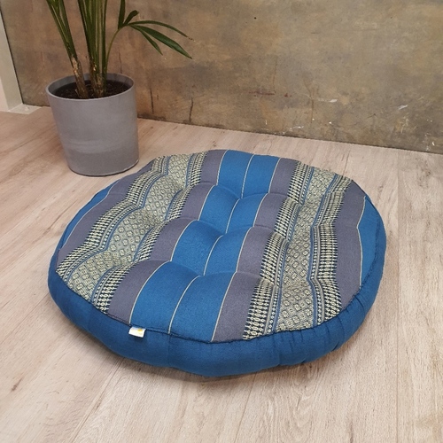 Jumbo Size Zafu Meditation Cushion Filled with Natural Kapok Fiber Blue - Main Image