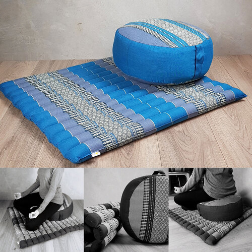 Zafu & Zabuton Meditation Set Blue - Main Image
