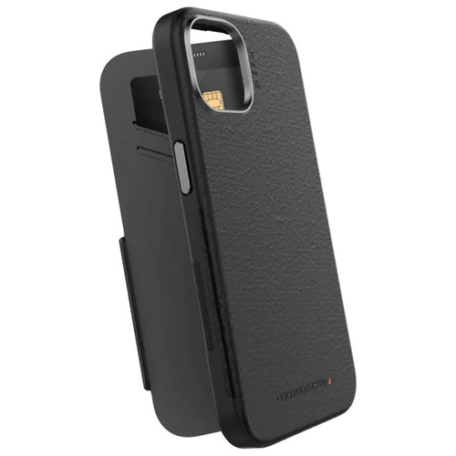 EFM Monaco Case Armour with ELeather + MagSafe D3O Suits iPhone 14 Pro Max/ 13 Pro Max - Black - Main Image