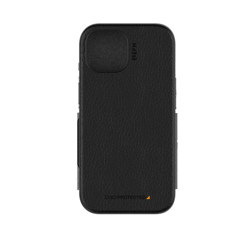 EFM Monaco E-leather Wallet Case Armour With D3O Plus Suits Iphone 15 (6.1") - Black/Space Grey - Main Image
