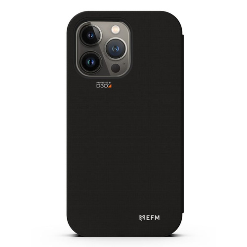 EFM Miami Leather Wallet Case Armour with D3O For iPhone 13 Pro Max (6.7") - Smoke Black - Main Image