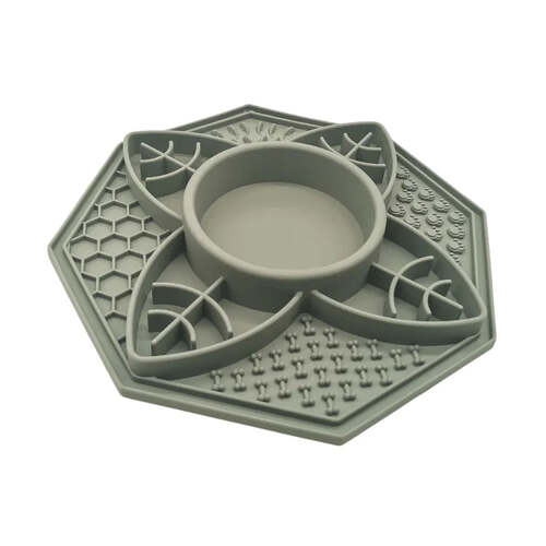 Flower Mandala Slow Feeder Lick Mat Bowl - Sage - Main Image