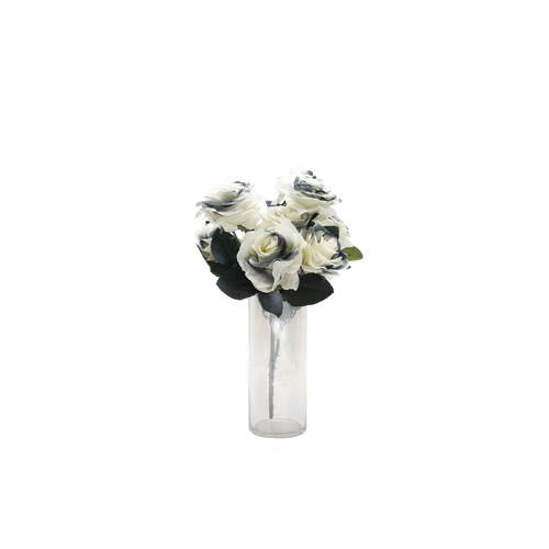 Faux Rose Bouquet Stem grey - Main Image