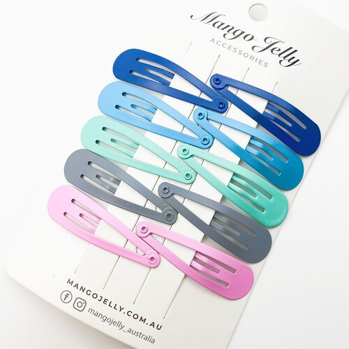 MANGO JELLY Everyday Snap Hair Clips (5cm) - Turquoise - One Pack - Main Image