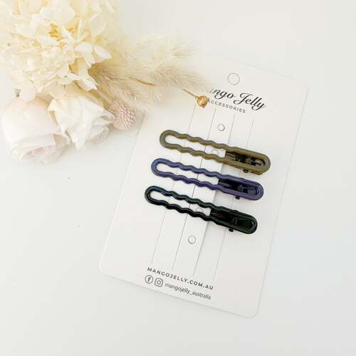 MANGO JELLY Gloss Glaze Wavy Hair Clips - Basic - Twin Pack - Main Image