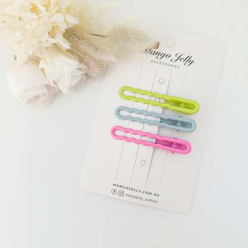 MANGO JELLY Gloss Glaze Wavy Hair Clips - Neon - One Pack - Main Image