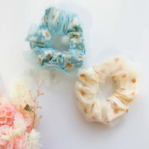 MANGO JELLY Daisy Scrunchies 2P - Blue - Main Image