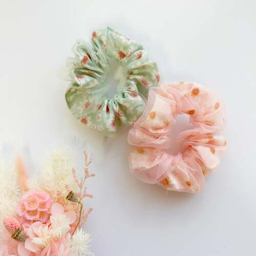 MANGO JELLY Daisy Scrunchies 2P - Pink - Main Image