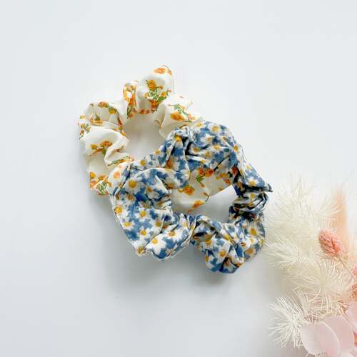 MANGO JELLY Scrunchies 2P - Summer flowers - Main Image