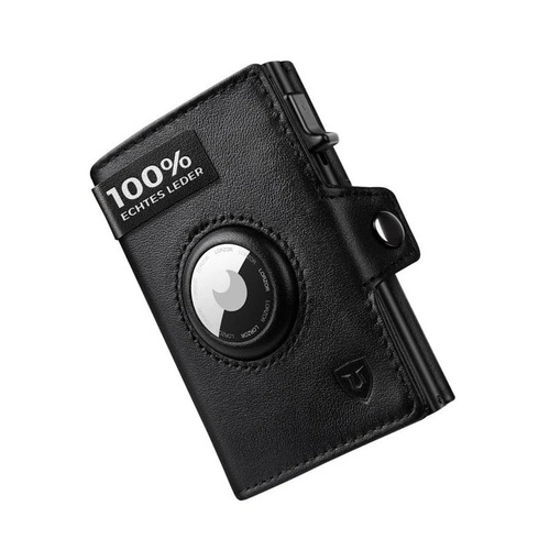 NNEOBA Mens Blocker Wallet - Genuine Leather Wallet with Coin Pocket, Black - Main Image