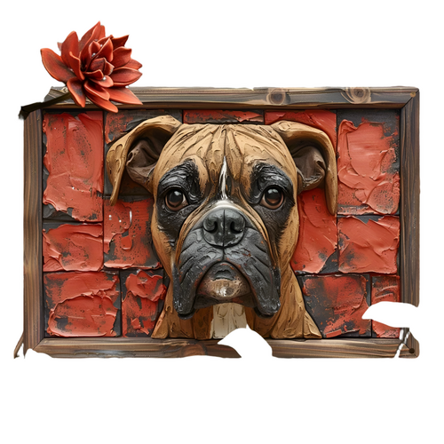 NNEOBA Boxer Dog Aluminum Wall Art - 12x16in Decorative Print - Main Image