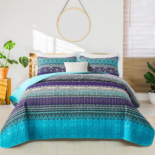 Tranquil Quilted coverlet and pillowcovers set: Perfect for Relaxation - Queen size - Main Image