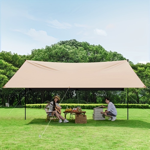 Outdoor camping square sky curtain, black glue sky curtain, sun and rain protection 500*300cm - Main Image