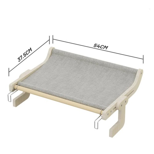 Wall-Mounted Cat Hammock Bed- Wooden Frame, Comfortable and Space-Saving Design for Pets - Main Image