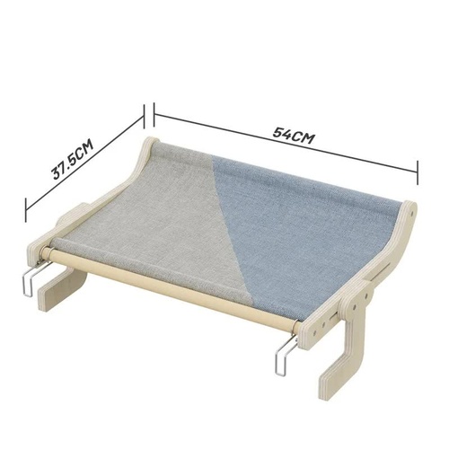 Wall-Mounted Cat Hammock Bed-Wooden Frame, Comfortable and Space-Saving Design for Pets - Main Image