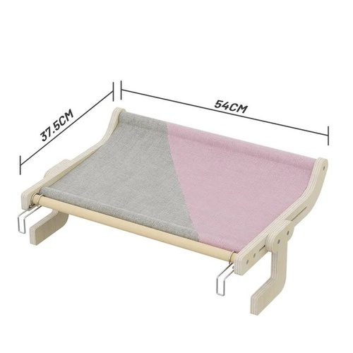 Wall-Mounted Cat Hammock Bed-Wooden Frame, Comfortable and Space-Saving Design for Pets - Main Image