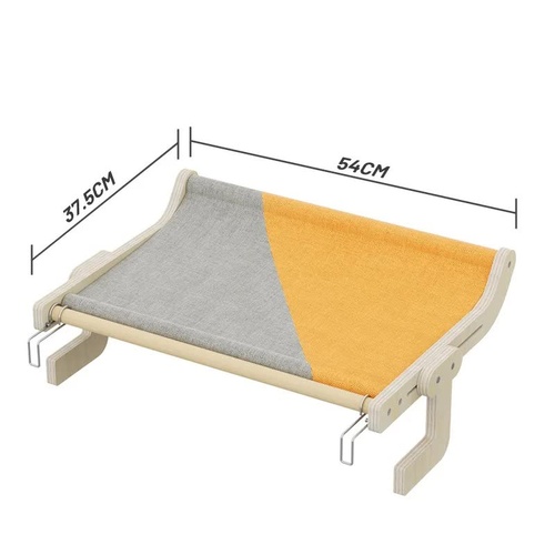Wall-Mounted Cat Hammock Bed -Wooden Frame, Comfortable and Space-Saving Design for Pets - Main Image