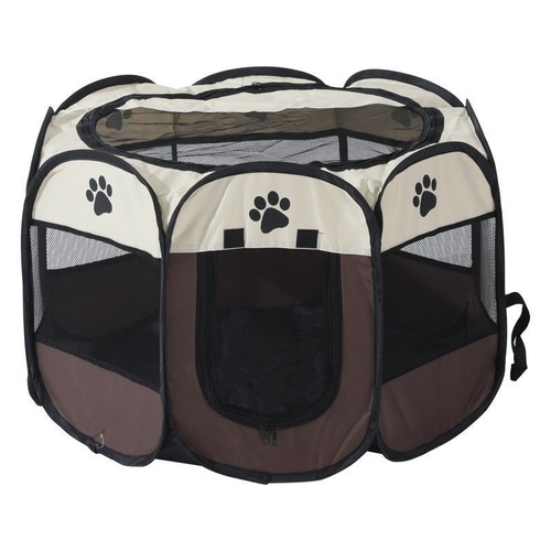 Portable Pet Playpen with Oxford Cloth, Foldable Octagon Dog & Cat Tent, Indoor & Outdoor Use  size 114*114*58cm - Main Image