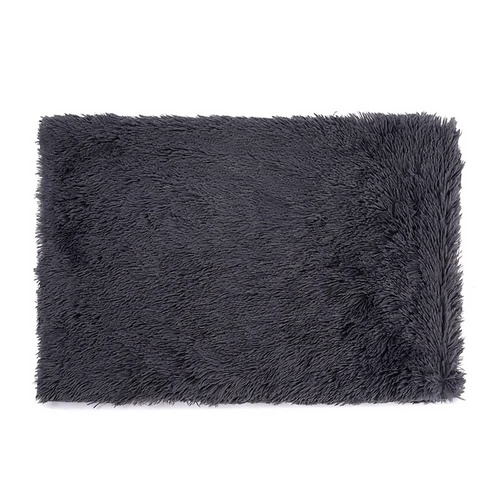 Fluffy Pet Blankets-Soft Faux Fur, Anti-Anxiety Cozy Throws for Cats and Dogs, M 80*55cm Dark Grey - Main Image