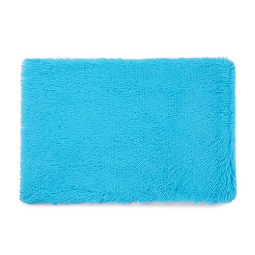 Fluffy Pet Blankets-Soft Faux Fur, Anti-Anxiety Cozy Throws for Cats and Dogs, M 80*55cm Blue - Main Image