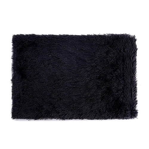 Fluffy Pet Blankets-Soft Faux Fur, Anti-Anxiety Cozy Throws for Cats and Dogs, M 80*55cm Black - Main Image