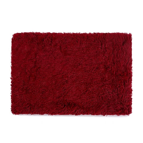 Fluffy Pet Blankets-Soft Faux Fur, Anti-Anxiety Cozy Throws for Cats and Dogs, M 80*55cm wine red - Main Image