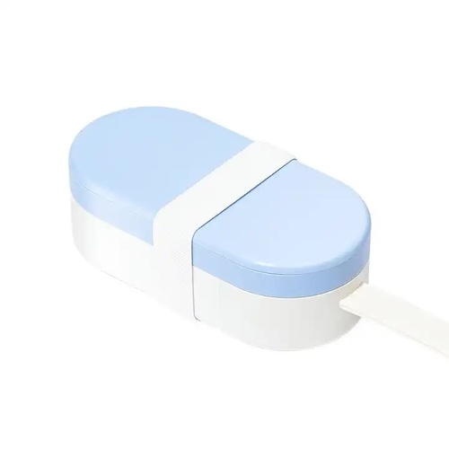 Portable Pet Food Storage Box - 90g Capacity, Travel-Friendly Design for On-the-Go Feeding 2 PCS (Yellow+Blue) - Main Image