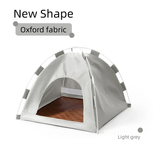 Outdoor Cat House,Pet Tent -Windproof and Dustproof Shelter for Small Pets, Grey, Size: M  40*40*37cm - Main Image