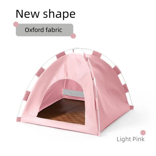 Outdoor Cat House,Pet Tent -Windproof and Dustproof Shelter for Small Pets, Pink, Size: M  40*40*37cm - Main Image