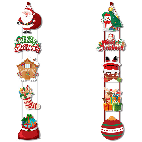 Set of 10 Christmas Hanging Door Decorations - Santa, Snowman, Stocking, and Gingerbread Ornaments  (3 set,  30 pieces) - Main Image